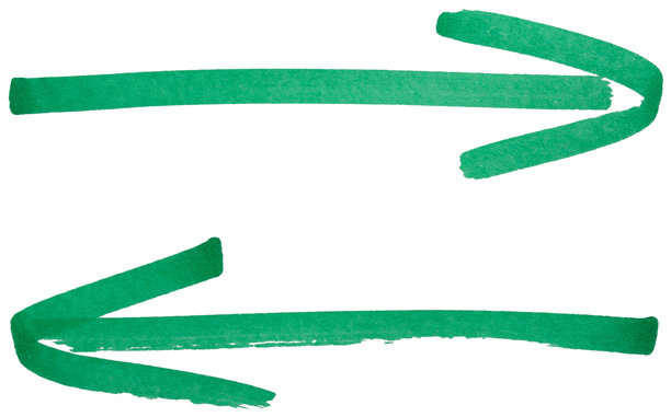 手绘绿色箭头草图，带有马克笔笔触，抽象墨水指示符，用于方向、商业设计、涂鸦图标。图片下载