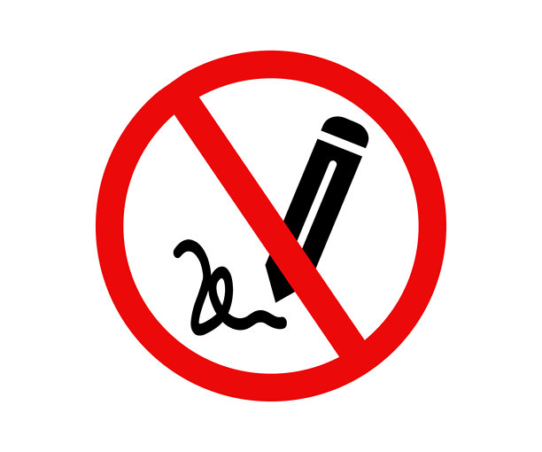 请勿书写或编辑标志图标。无书写标志矢量设计与插画。图片下载