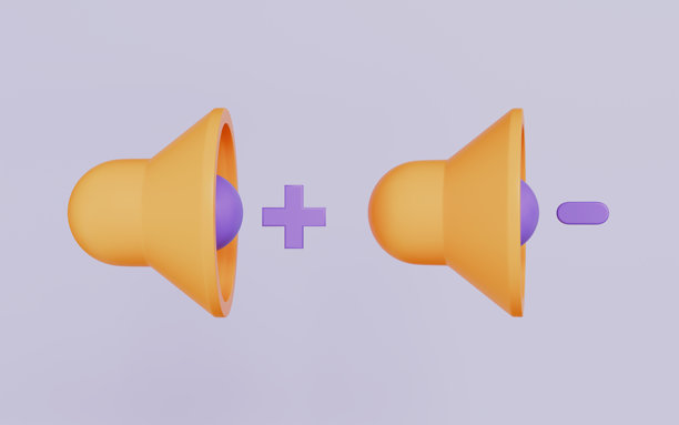 音量图标和加号，添加声音，静音，音频控制概念图片下载