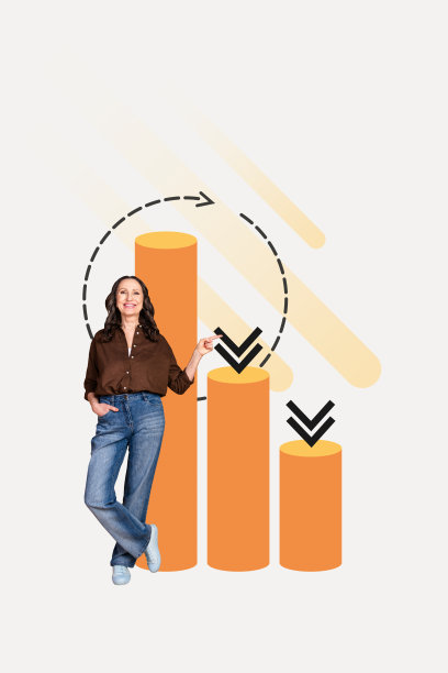 快乐的老年女商人的3D照片拼贴横幅，展示图表、发展、目标、进步、统计数据、成就的概念图片下载