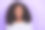 照片：甜美年轻千禧一代女士，身穿条纹毛衣，望向虚空，孤立在紫色背景上图片下载
