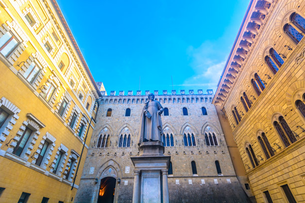 意大利托斯卡纳锡耶纳老历史广场的HDR照片图片下载