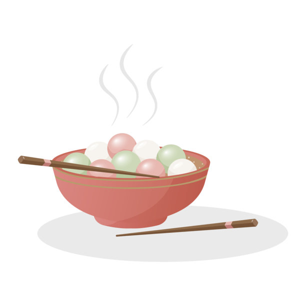 传统冬至庆祝元素。汤圆中国图标。亚洲矢量插画，用于贺卡、邀请函、菜单模板图片下载