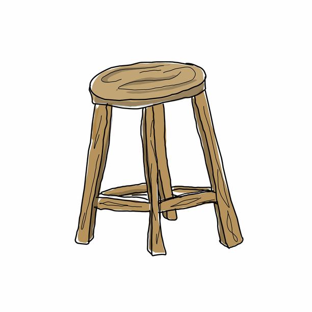 木质椅子 现代经典设计插画，非描摹或复制任何图像图片下载