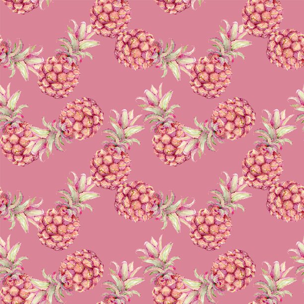 无缝水彩菠萝图案。粉色背景上的迷你菠萝。适用于纺织品、包装纸、封面和夏季设计的插画。热带丛林和加勒比度假风格。图片下载
