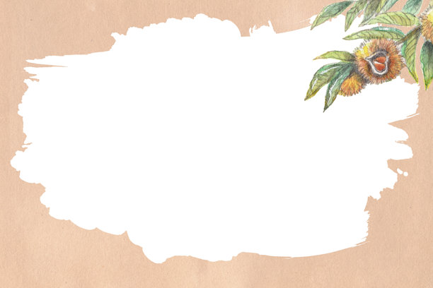 鲑鱼粉色边框素材，手绘栗子水彩。图片下载