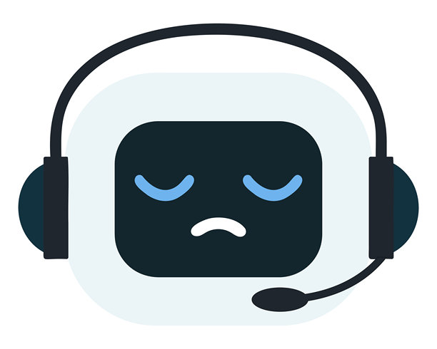 极简扁平风格插画：戴着耳机的悲伤人工智能机器人图片下载