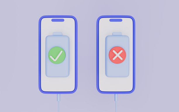 手机电池充电警告，手机电池及充电3D插画图片下载