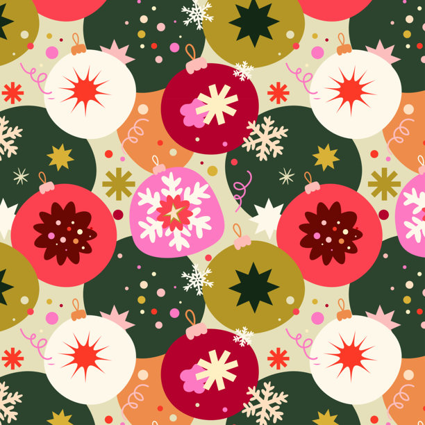 快乐圣诞节无缝图案，现代、手绘、创意矢量插画，用于包装纸、壁纸、织物、纺织品、服装、包装和季节封面装饰图片下载