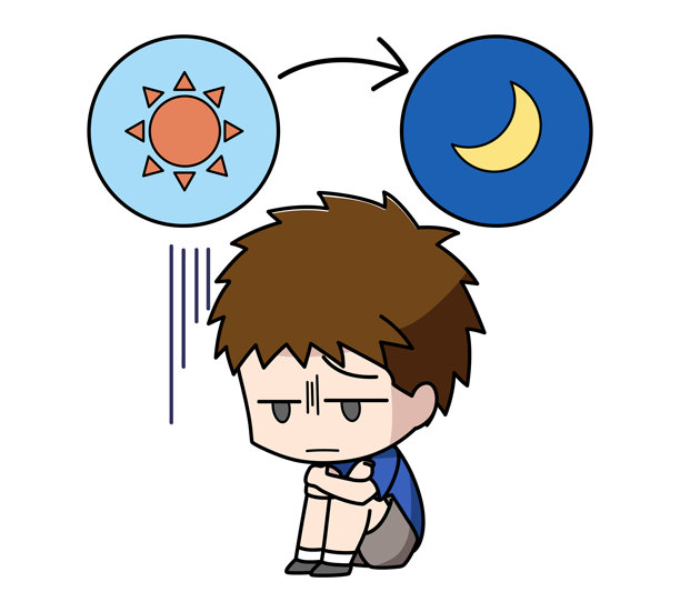 一个男孩整天沮丧的插画图片下载