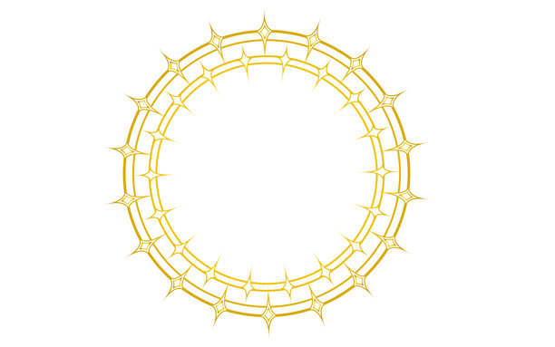 金色未来感闪耀魔法阵，发光光环插画素材。图片下载