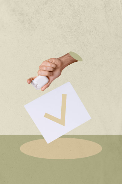 创意手绘拼贴，展示手持纸张、商业招聘、批准、对勾标记、政治家、选举、复选框、同意等元素。图片下载