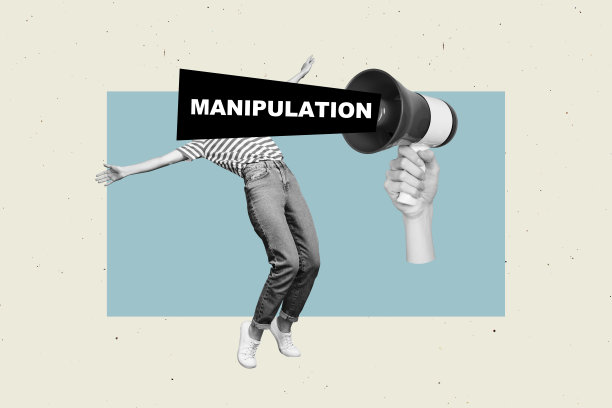 创意海报横幅，3D拼贴照片，一个匿名的女孩站着，手持扩音器，宣传新闻、蛊惑人心的概念图片下载