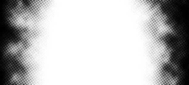 白色中心空间的波浪形黑色半色调边框图片下载