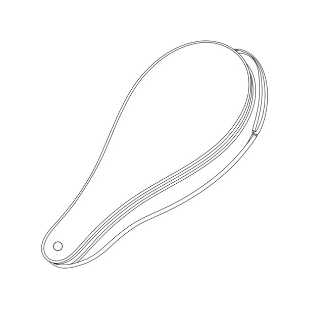 手绘网球拍套卡通矢量插画设计，孤立的图片下载