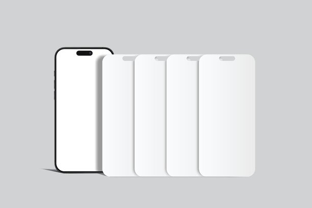 3D智能手机模型，带有屏幕界面。展示应用程序或界面框架，孤立在背景上。非常适合演示文件、帖子、通知、交互式应用程序、社交预览、广告。图片下载