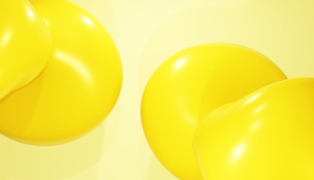 明亮的黄色抽象3D形状，表面光滑有光泽，背景设计简约。夏日概念。广告、化妆品、科技、食品、现代、运动、商业。插画。3D渲染图片下载