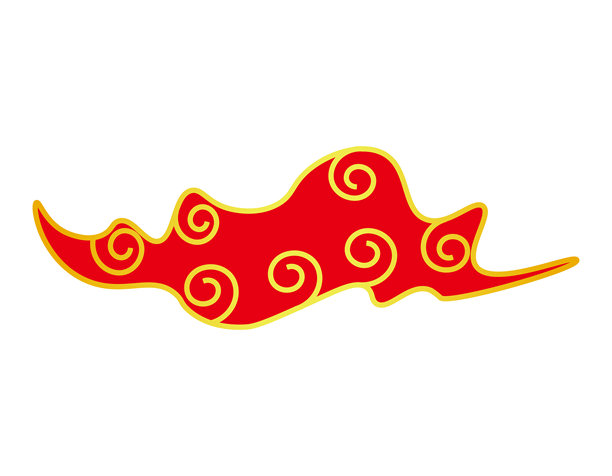 中国风祥云插画，新年素材。图片下载