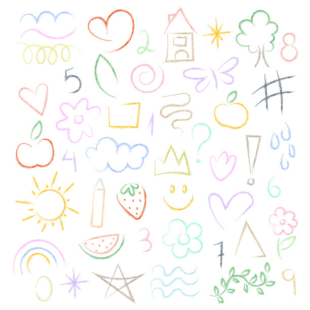 蜡笔绘制的可爱图片集图片下载