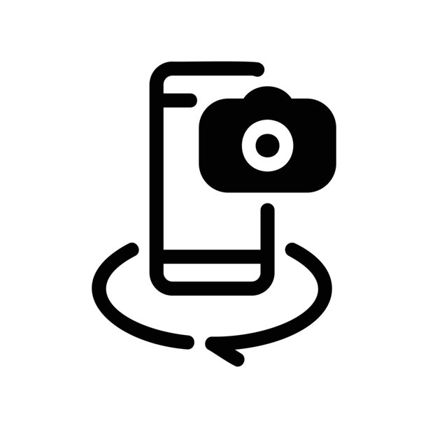 智能手机相机全景或360度视图功能旋转图标图片下载