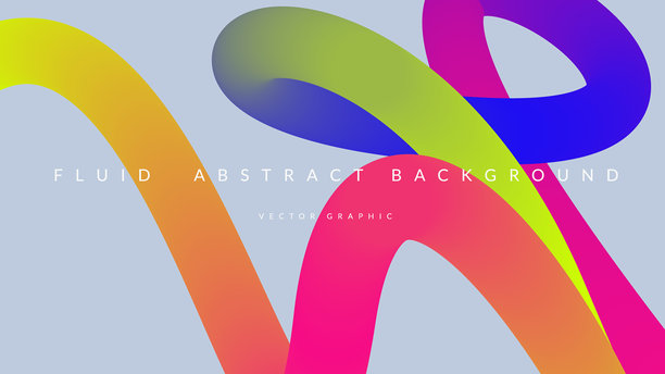 3D渐变形状。优美的抽象液体背景。创意背景的色彩设计。未来感丝带概念的波浪线插画。彩虹3D渐变形状。图片下载