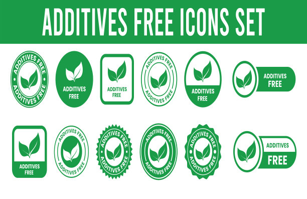 无添加标志模板插画。矢量标志，适用于护肤品、化妆品或皮肤与健康安全产品，无对羟基苯甲酸酯包装设计。图片下载