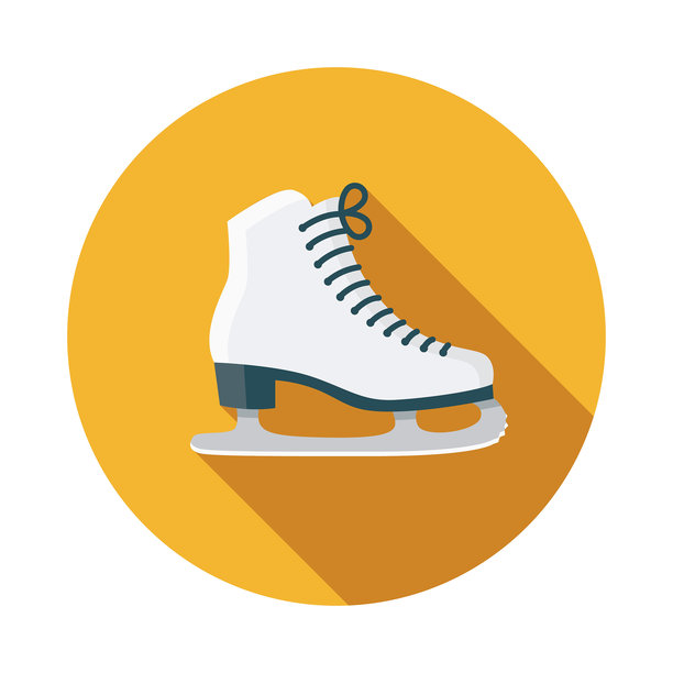 带侧影的扁平风滑冰运动图标图片下载