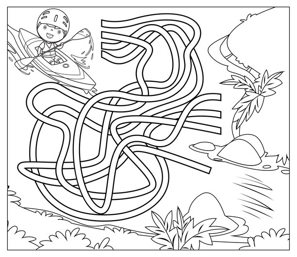 黑白独木舟迷宫图片下载