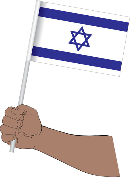 手持以色列国旗图片下载