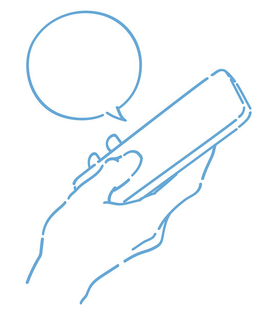 一只手拿着智能手机。矢量草图插画。图片下载