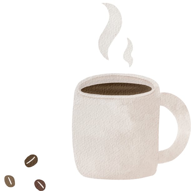 水彩咖啡杯，自然温馨的咖啡馆插画素材图片下载