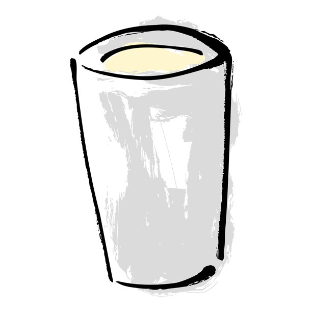 手绘矢量彩色插画，描绘了一个杯子。图片下载