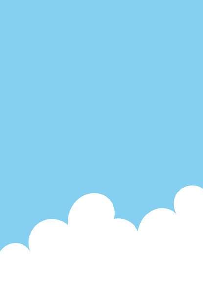 蔚蓝天空背景下的简约白云插画图片下载