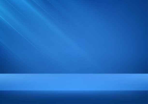 空舞台在蓝色背景上发出蓝光，适用于销售产品、背景、壁纸、底纹和文字。矢量插画。图片下载