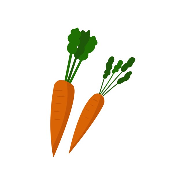 白底胡萝卜扁平插画图片下载