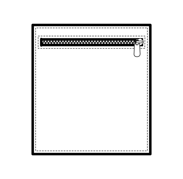带拉链的贴袋技术时装插画。服装平面模板正面图。男女皆宜的款式。图片下载