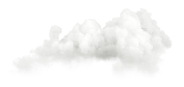 晨光下的白云在白色背景上舒展，三维插画图片下载