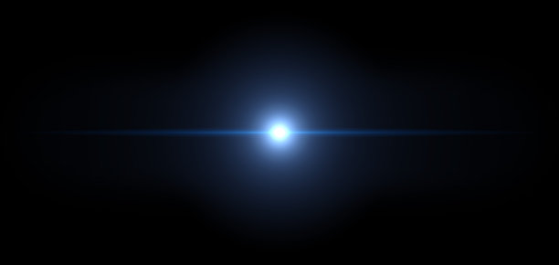 隔离的蓝色光辉在黑色背景上明亮地闪耀，3D插画图片下载