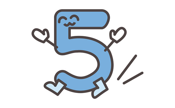 可爱的数字5卡通插画图片下载