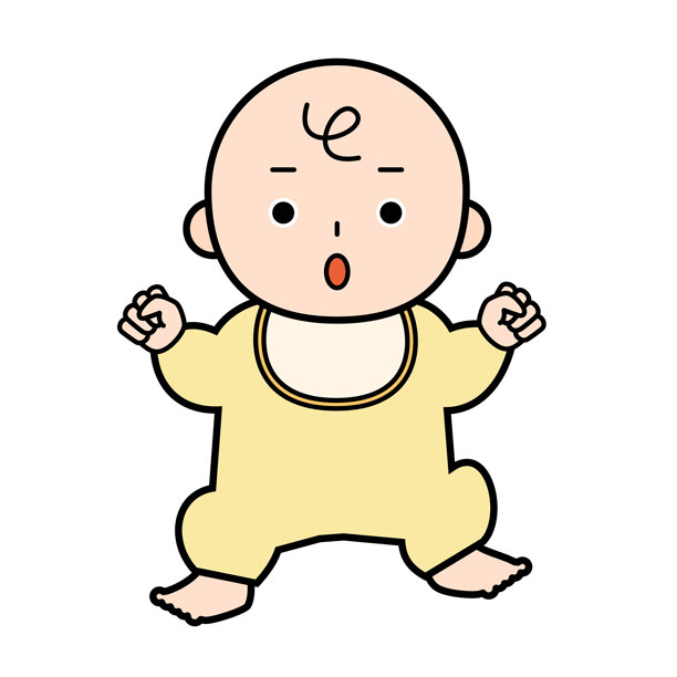 一个惊讶的婴儿全身插画图片下载