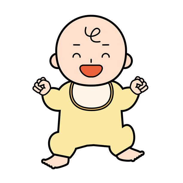 一个快乐宝宝全身的插画图片下载