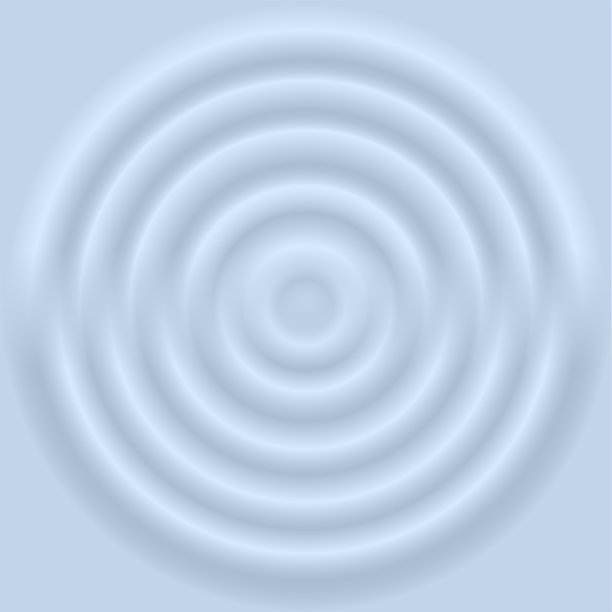 水面俯视。蓝色牛奶背景，平滑的奶油波浪形成圆形涟漪。柔和的酸奶质感背景，色调柔和。极简写实矢量插画图片下载