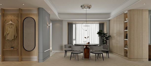 照片般逼真的 3D 渲染现代客厅图片下载