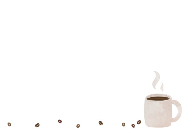 水彩咖啡杯，自然温馨的咖啡馆插画素材图片下载