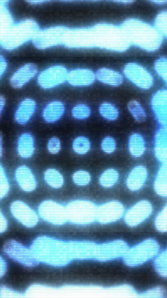 一张高对比度的图片，描绘了蓝色、紫色和白色线条交替的鲜艳而动感的图案，散发着数字复古未来主义的氛围图片下载