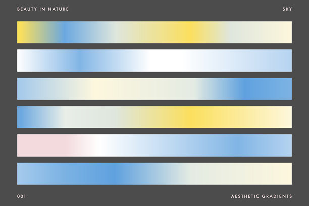 蓝色天空渐变矢量色块集合。柔和色调的天空渐变背景图片下载