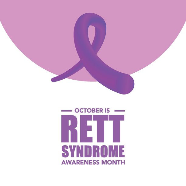十月是雷特氏症宣传月背景模板，用于背景、横幅、标牌、卡片和海报设计。节假主题，包含文字说明和标准颜色。矢量插画图片下载