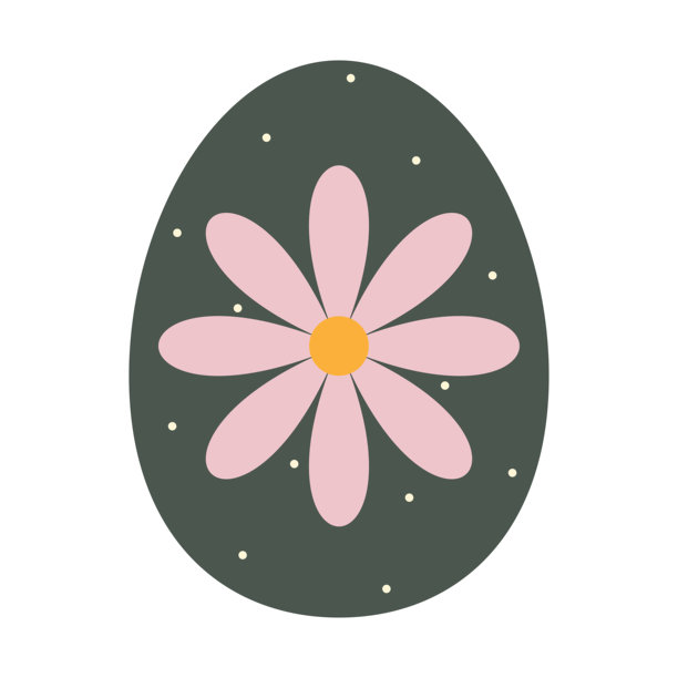 绘有花卉插画的复活节彩蛋图片下载