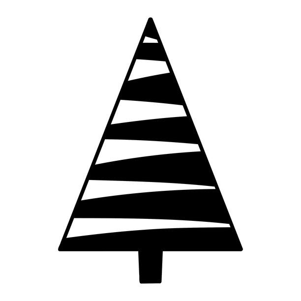 圣诞树矢量插画，手绘松树涂鸦。圣诞节和新年象征。节日冬季设计和装饰的独特剪影图标。图片下载