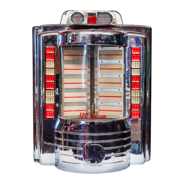 小型餐桌式复古点唱机，带有空白标签图片下载